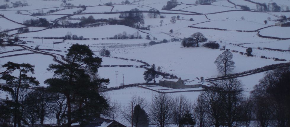 Looking down to Haveriggs Farm